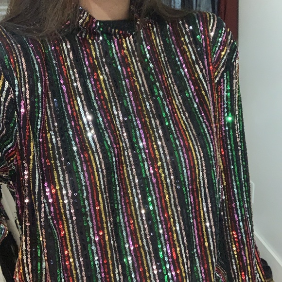 Free people sequin turtle neck top - Picture 3 of 4
